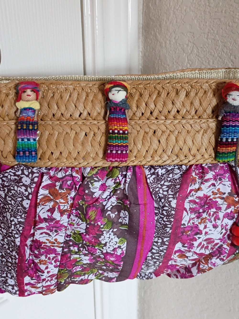 Vintage Guatemalan Worry Doll Purse Cord Strap.
